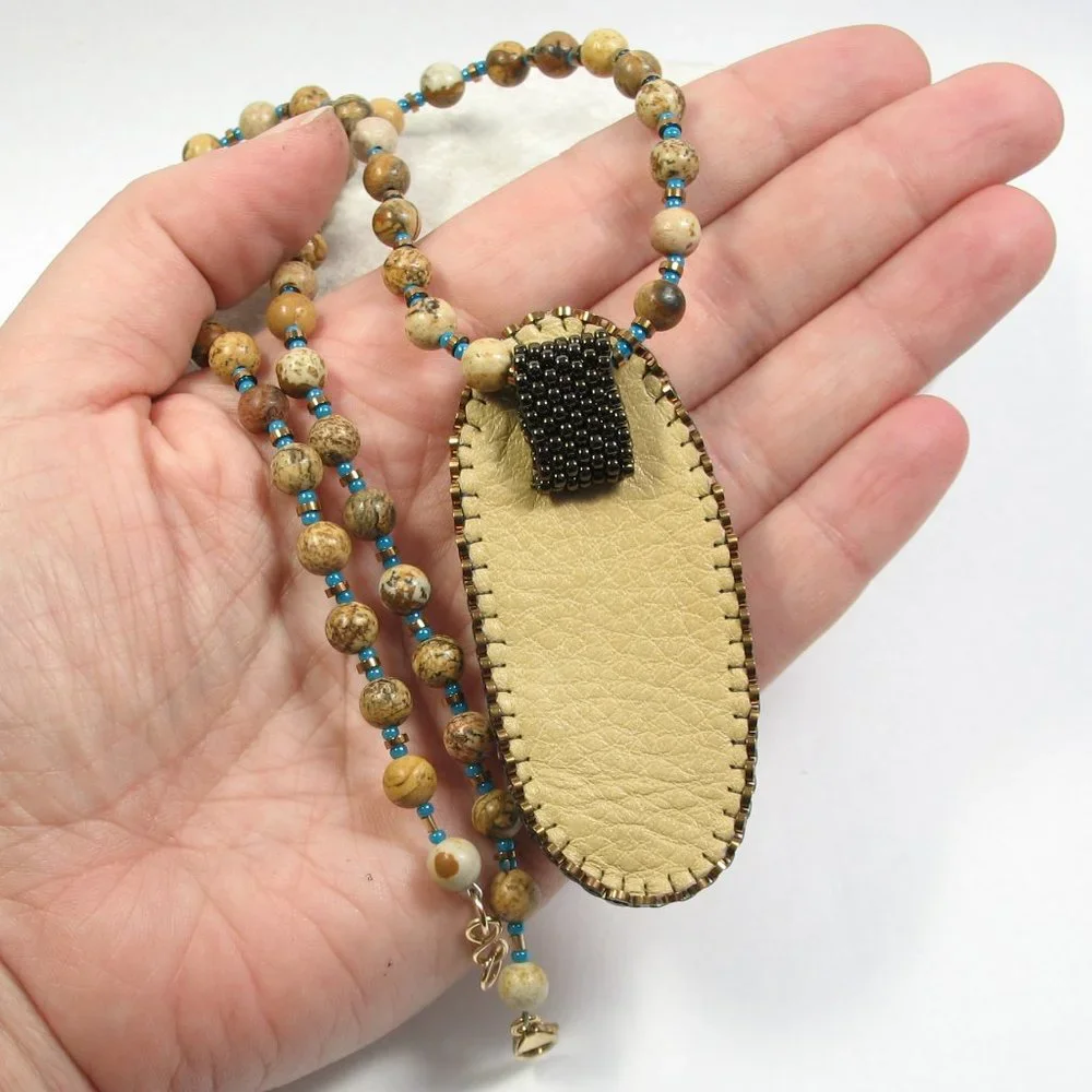 Artisan cabochon necklace